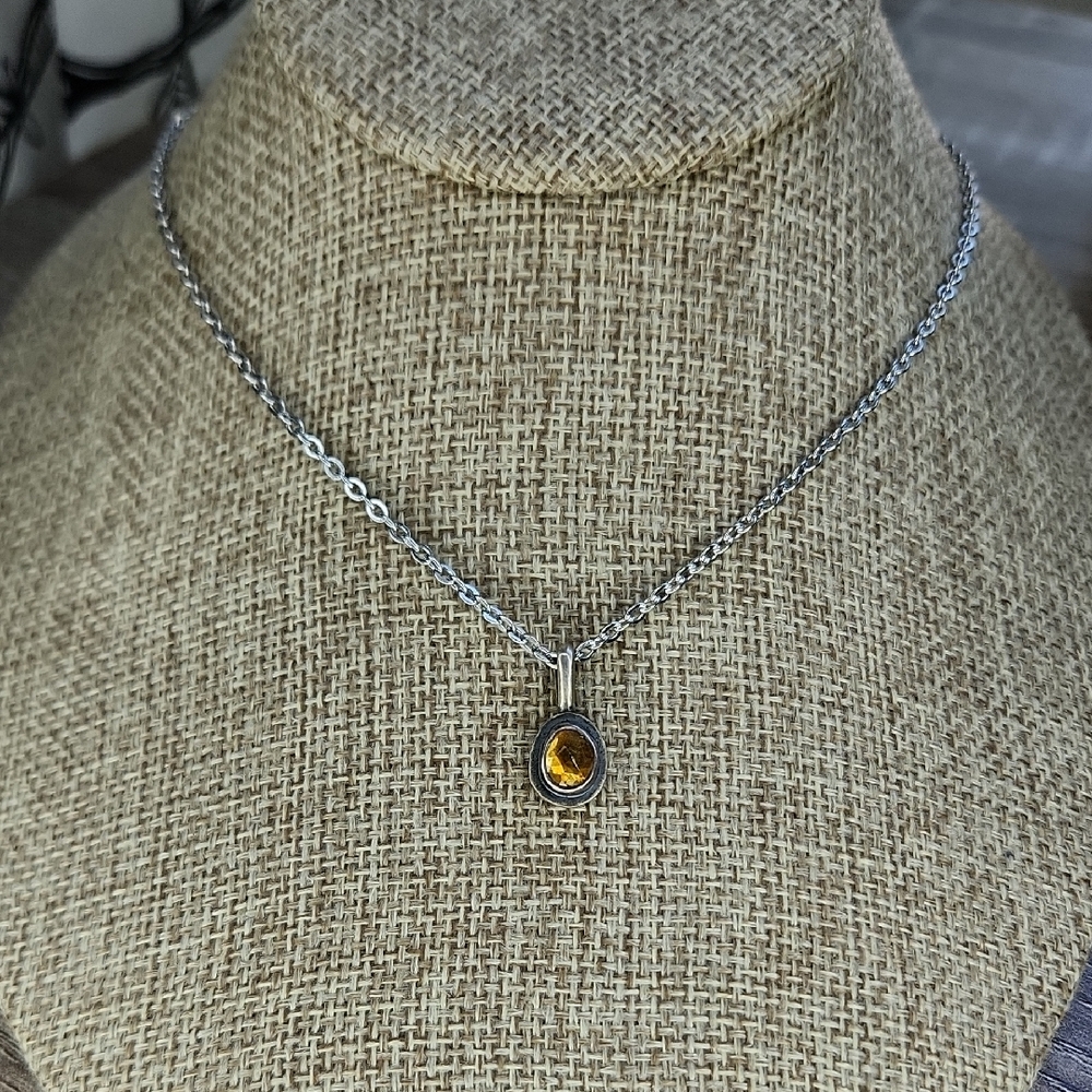 Artisan-made sterling Silver Pendant With Citrine Gemstone. One Of A Kind, Art - Picture 3 of 10